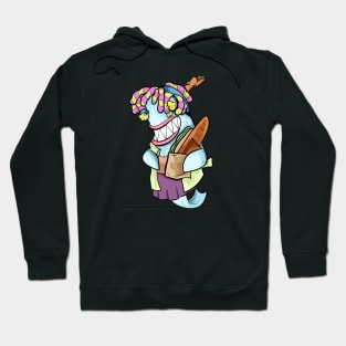 Dope shark character with a bread stick illustration Hoodie